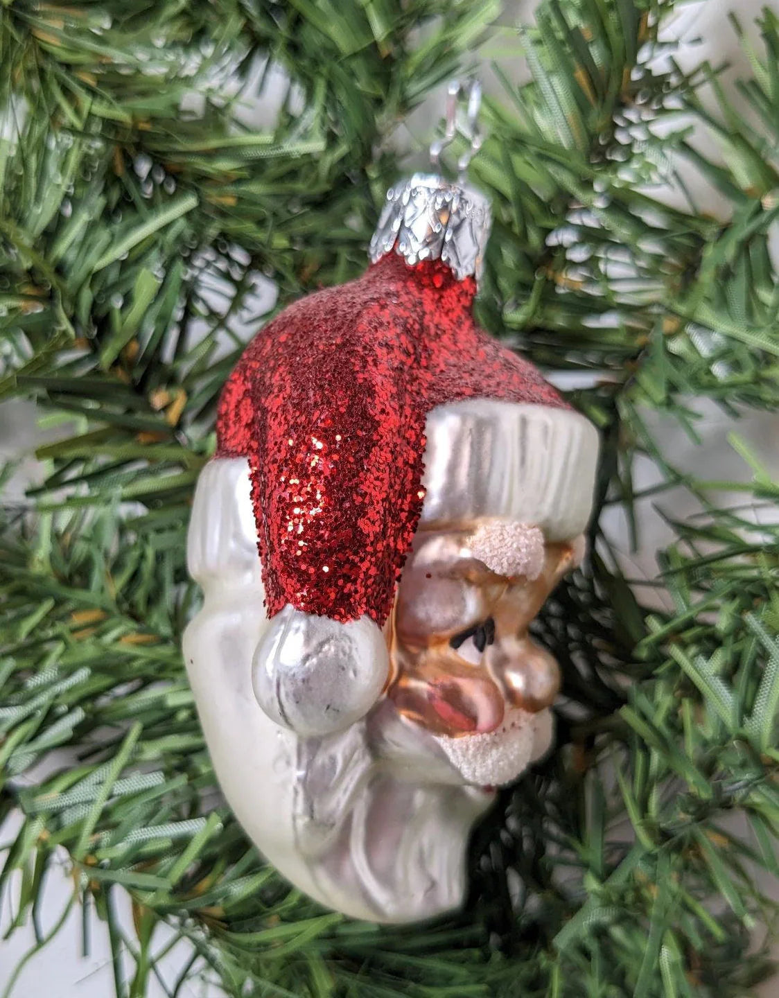 Santa Claus Head Retired Old World Christmas Inge Glas Ornament