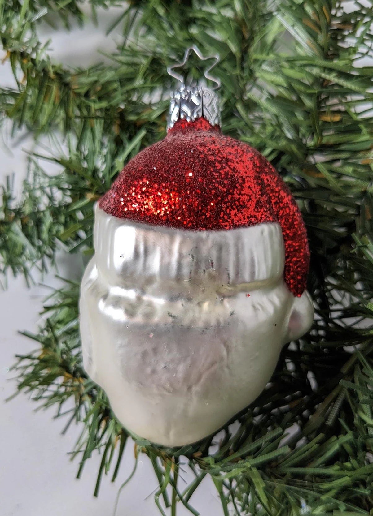 Santa Claus Head Retired Old World Christmas Inge Glas Ornament