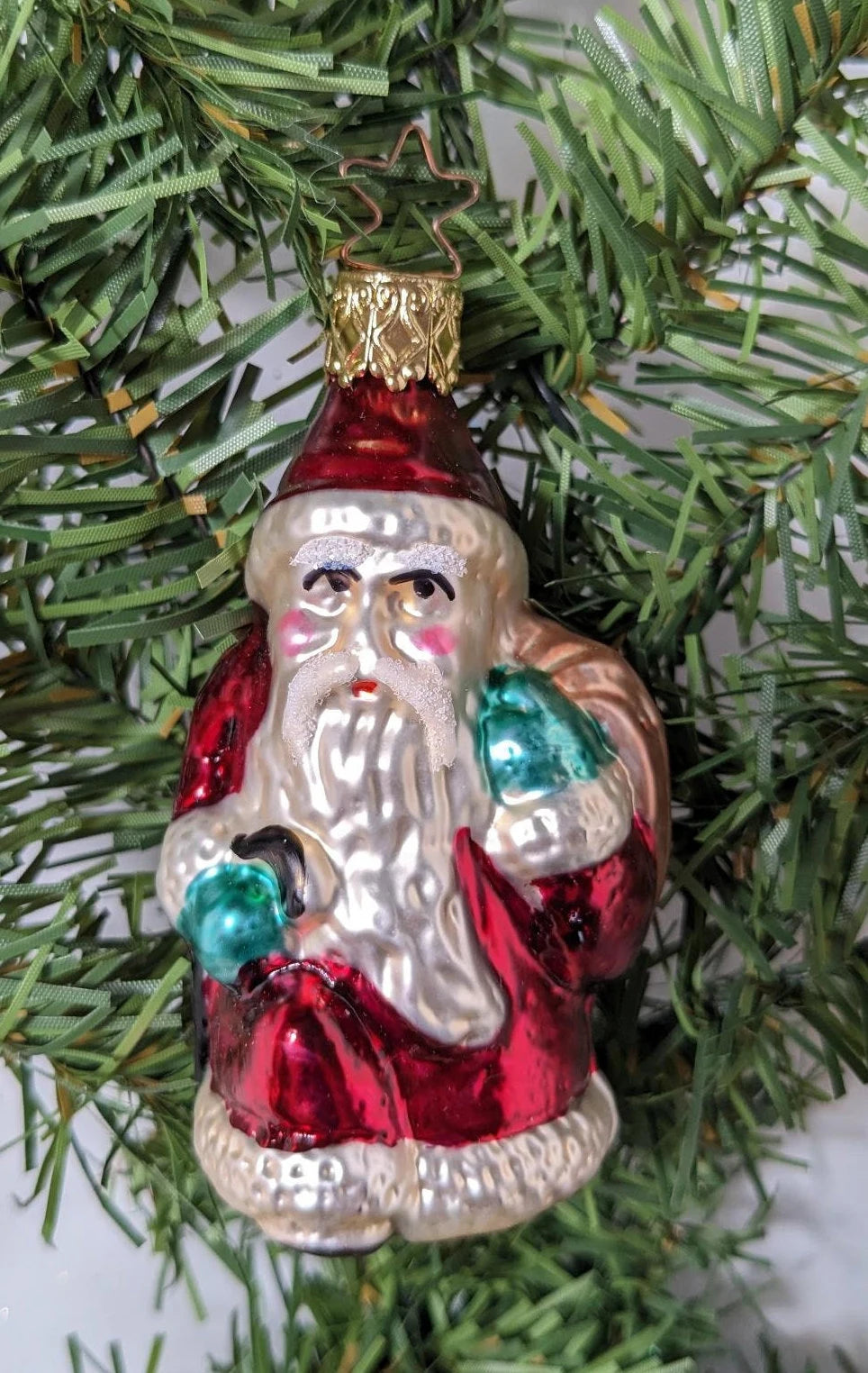 Santa Claus and Bag Retired Old World Christmas Inge Glas Ornament