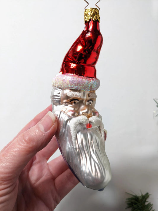 Crescent Moon Santa Claus Retired Old World Christmas Inge Glas Ornament