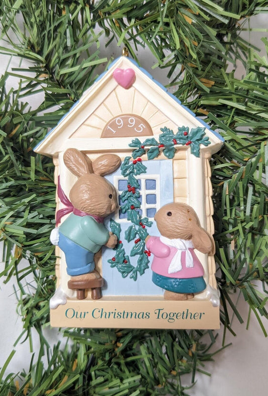 Hallmark 1995 Our Christmas Together Christmas Bunny Ornament