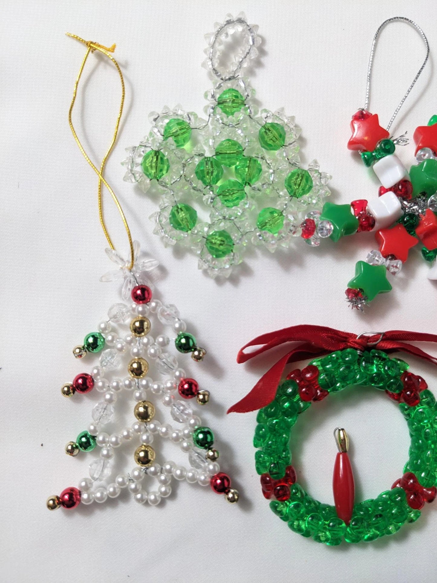 Vintage Handmade Beaded Christmas Ornaments