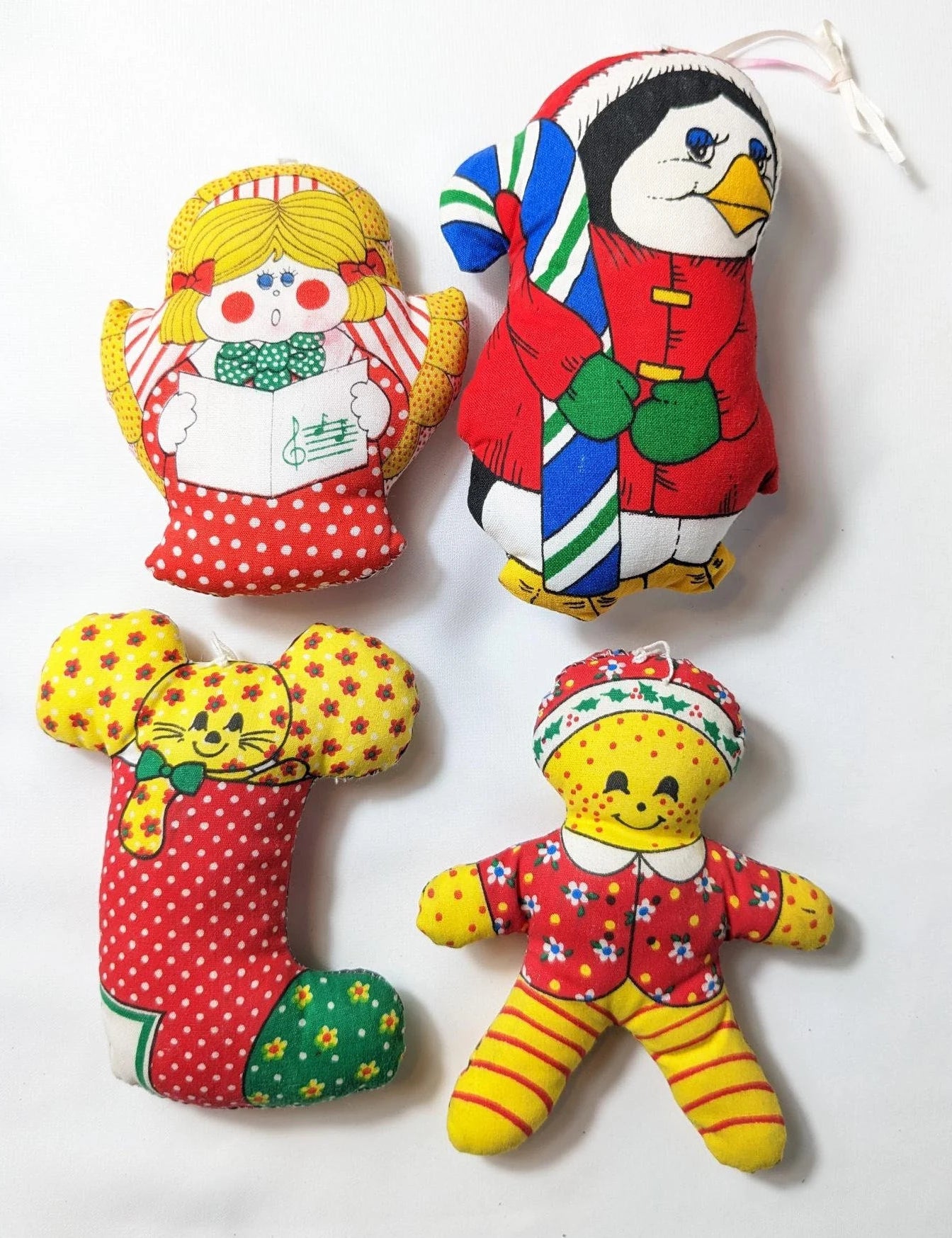 Vintage Stuffed Christmas Ornaments 1970s Ornaments