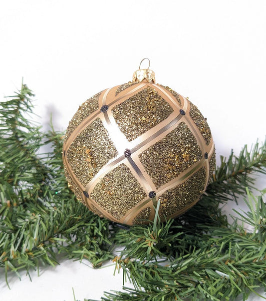 Large Gold Vintage Christmas Ornament