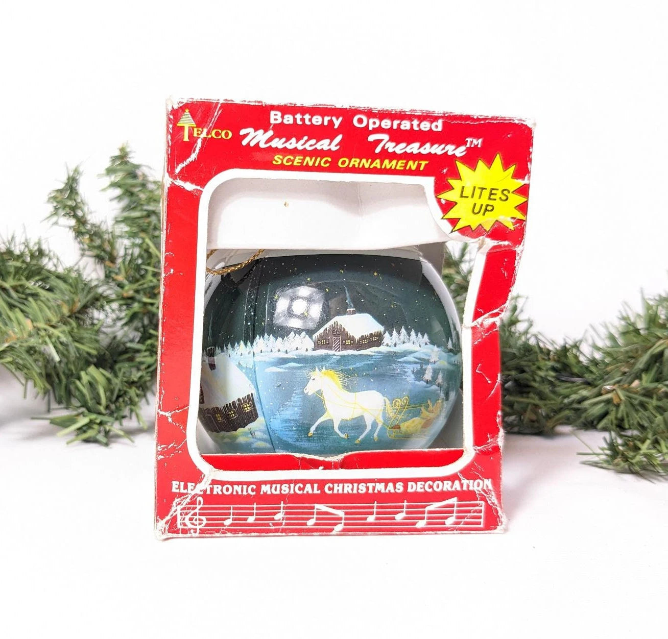 Vintage Telco Musical Treasure Scenic Christmas Ornament