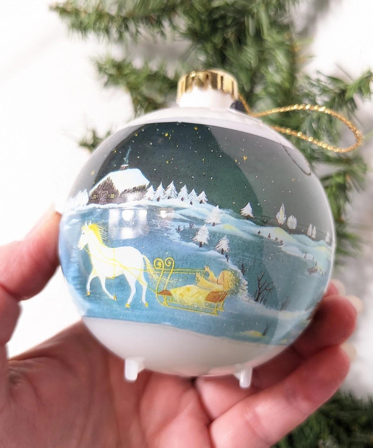 Vintage Telco Musical Treasure Scenic Christmas Ornament