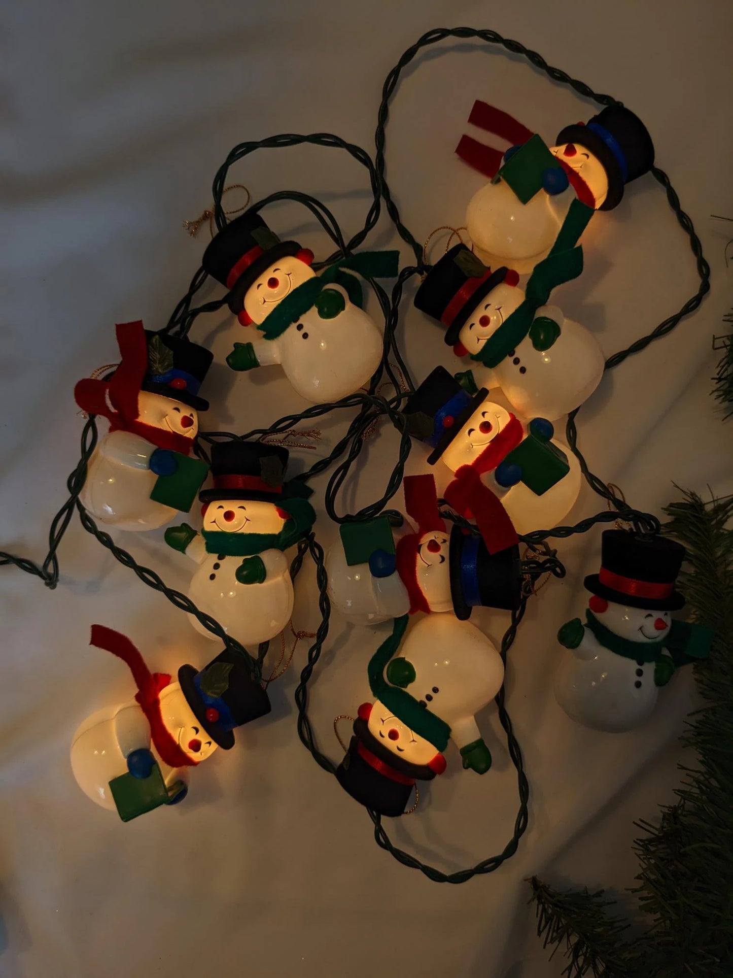 Vintage GE Happy Snowman Christmas Lights