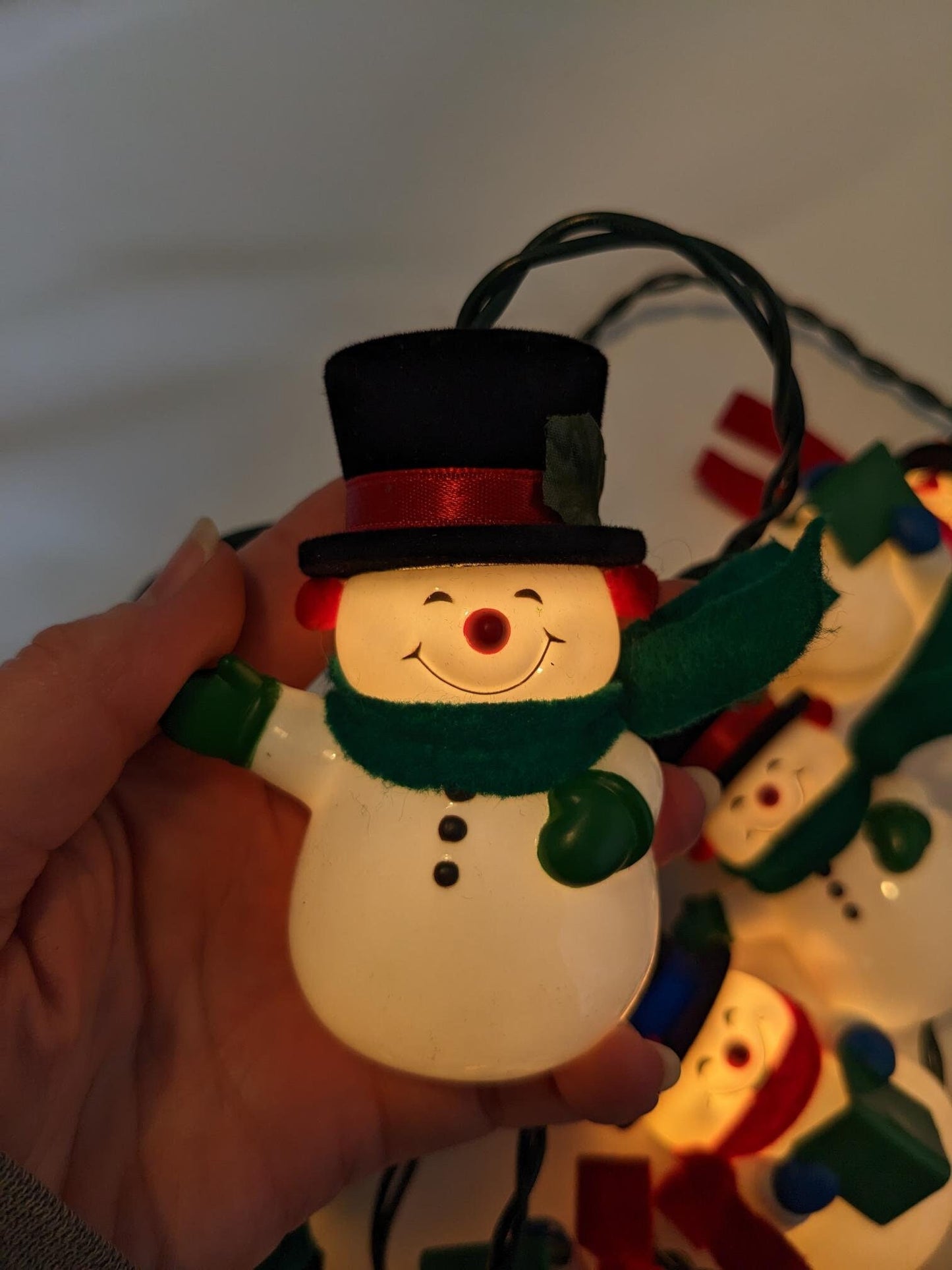 Vintage GE Happy Snowman Christmas Lights