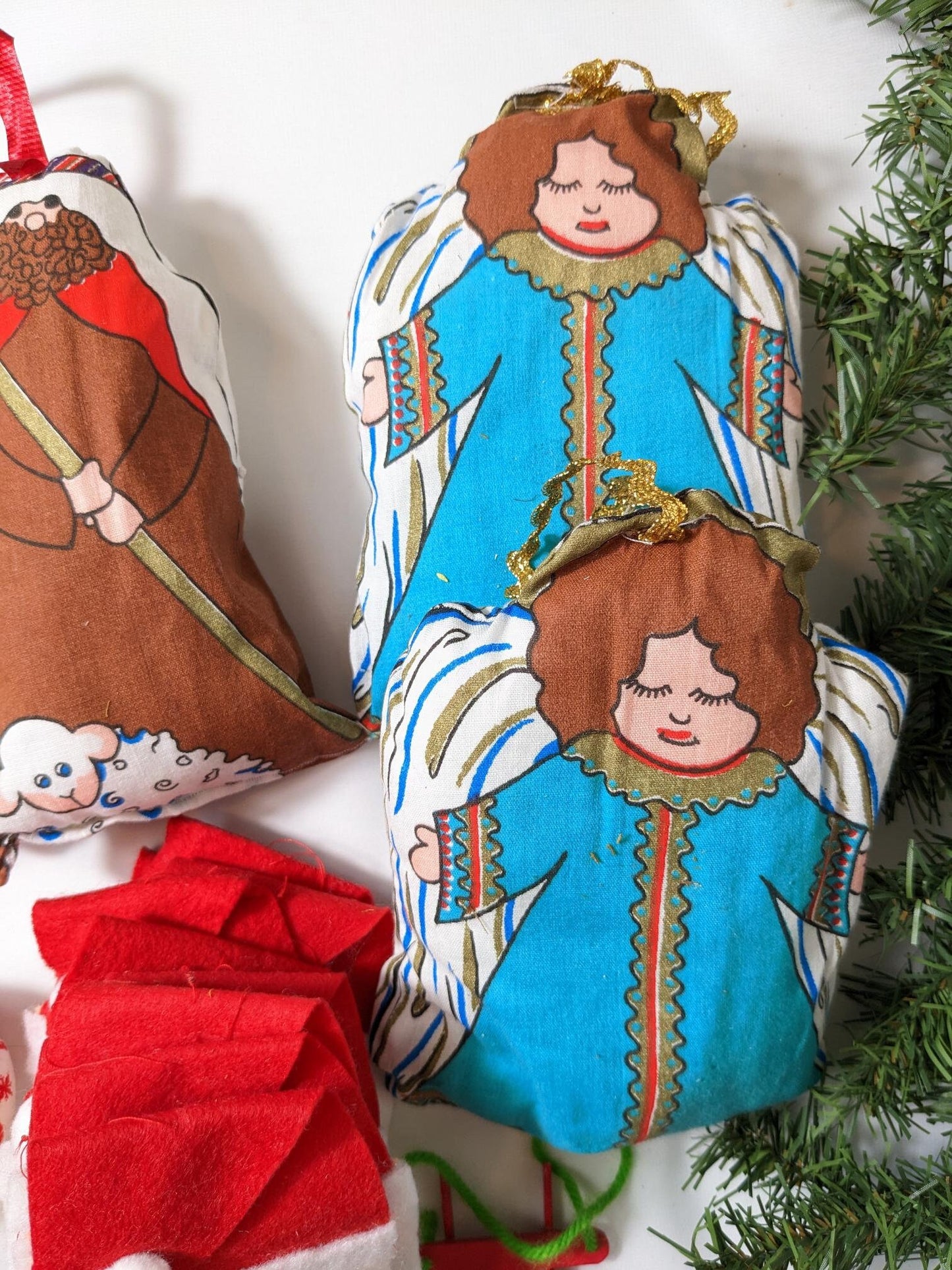 Vintage Handmade Stuffed Christmas Ornaments