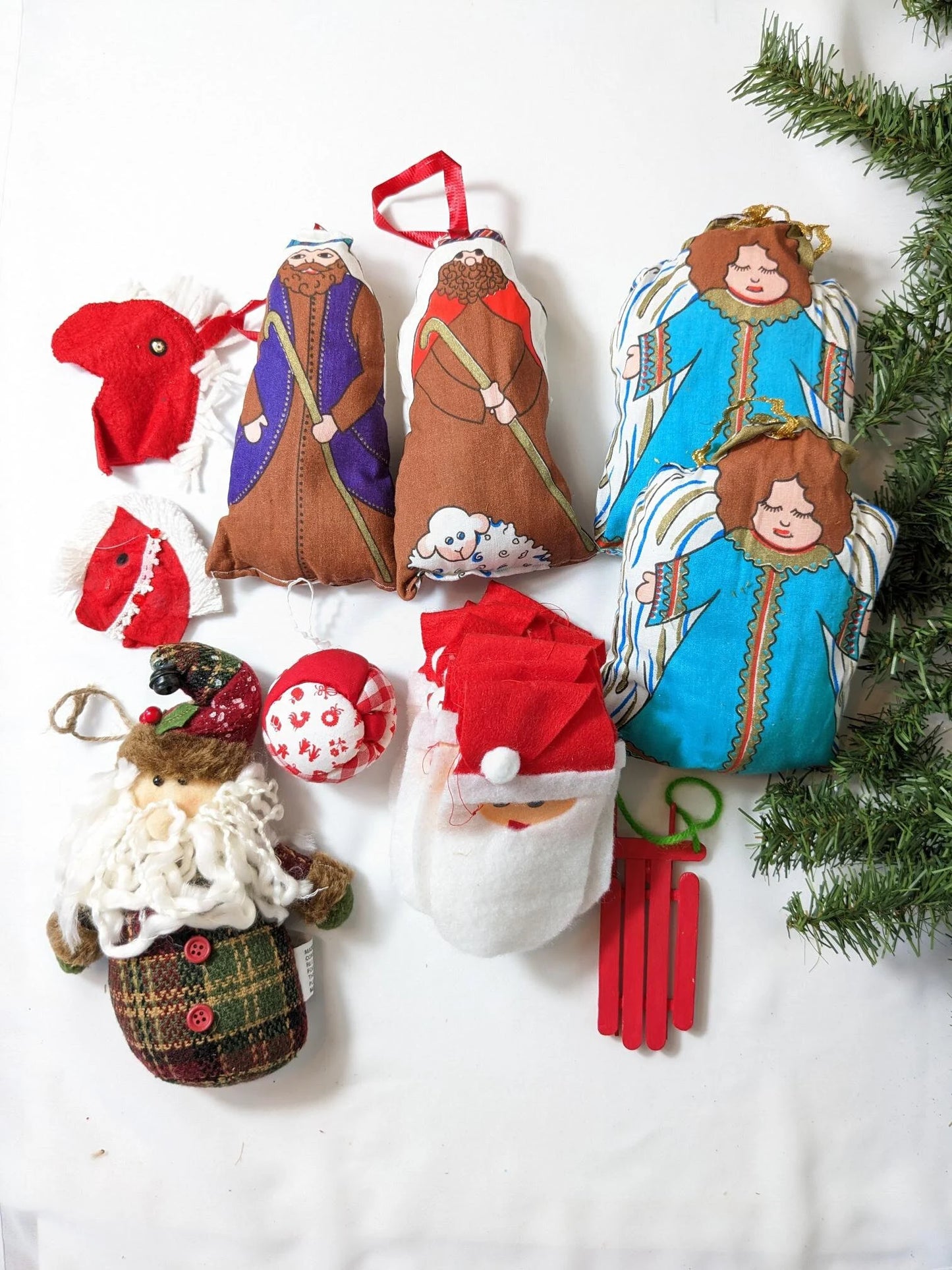 Vintage Handmade Stuffed Christmas Ornaments