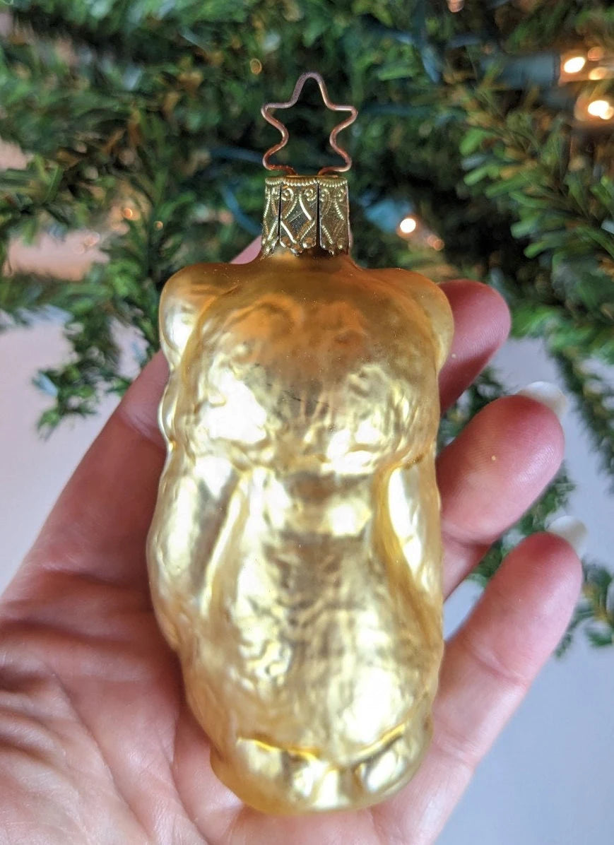 Gold Bear Retired Old World Christmas Inge Glas Ornament