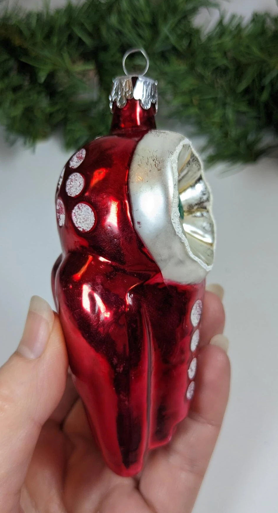 Owl Blown Glass Christmas Ornament Made in Poland