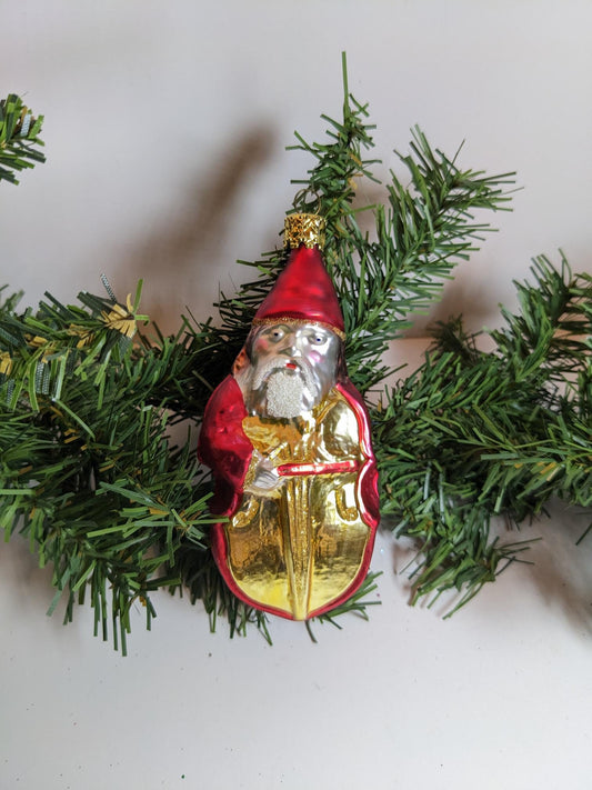 Violin Santa Christmas Ornament