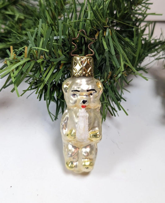 Baby Bear with Bottle Retired Inge Glas Old World Christmas ornament