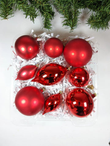 Red Christmas Ornament Set