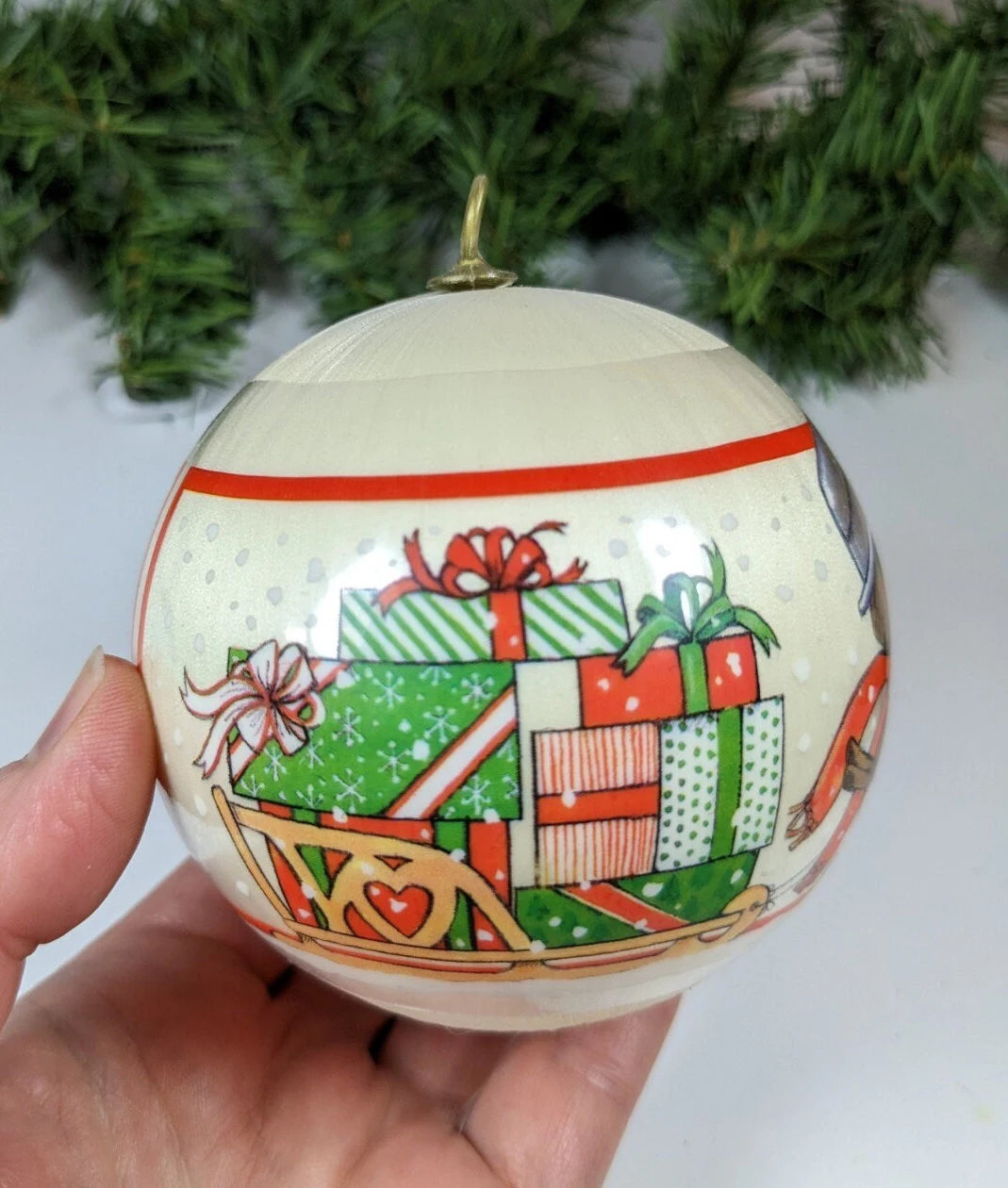 Vintage Hallmark 1978 Holly Days Satin Ball Christmas Ornament