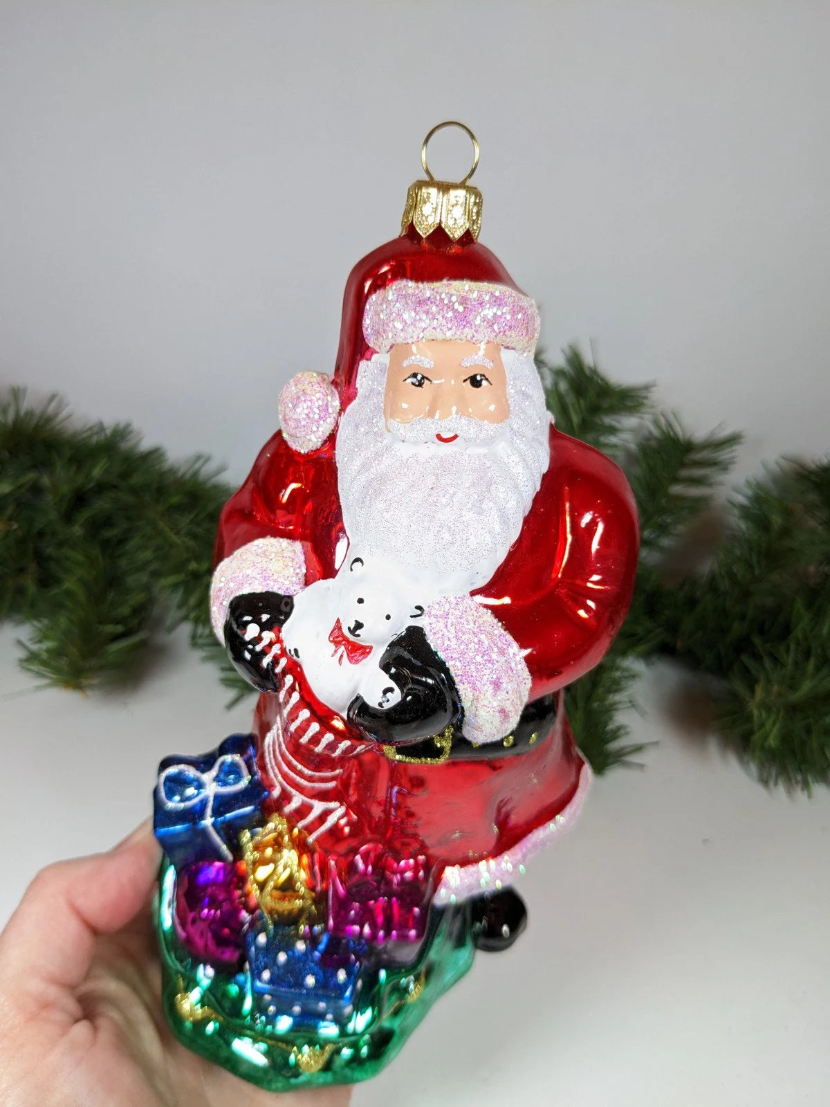 Santa with Gifts Christmas Ornament