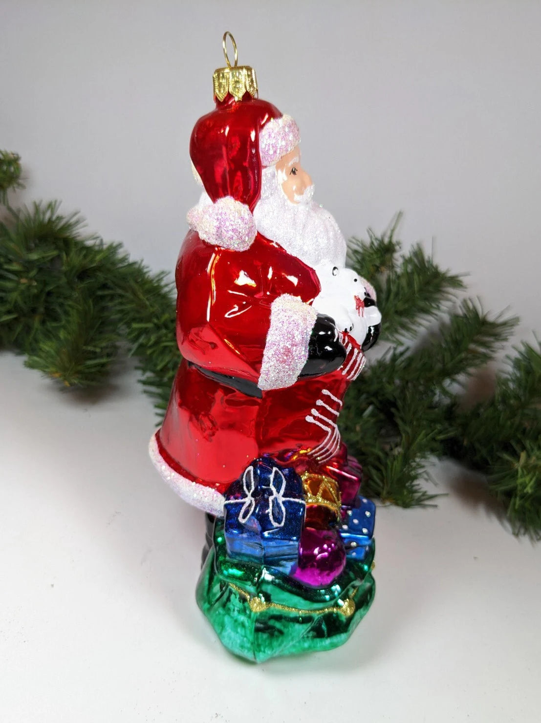 Santa with Gifts Christmas Ornament