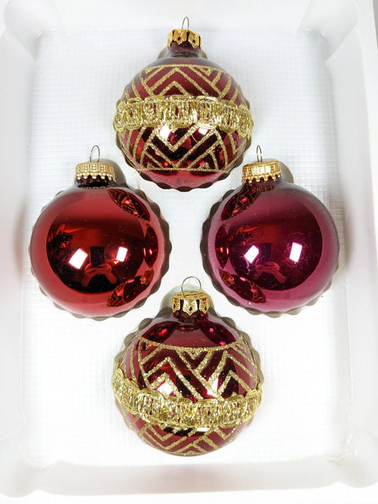 Vintage Victorian Red Christmas Ornaments