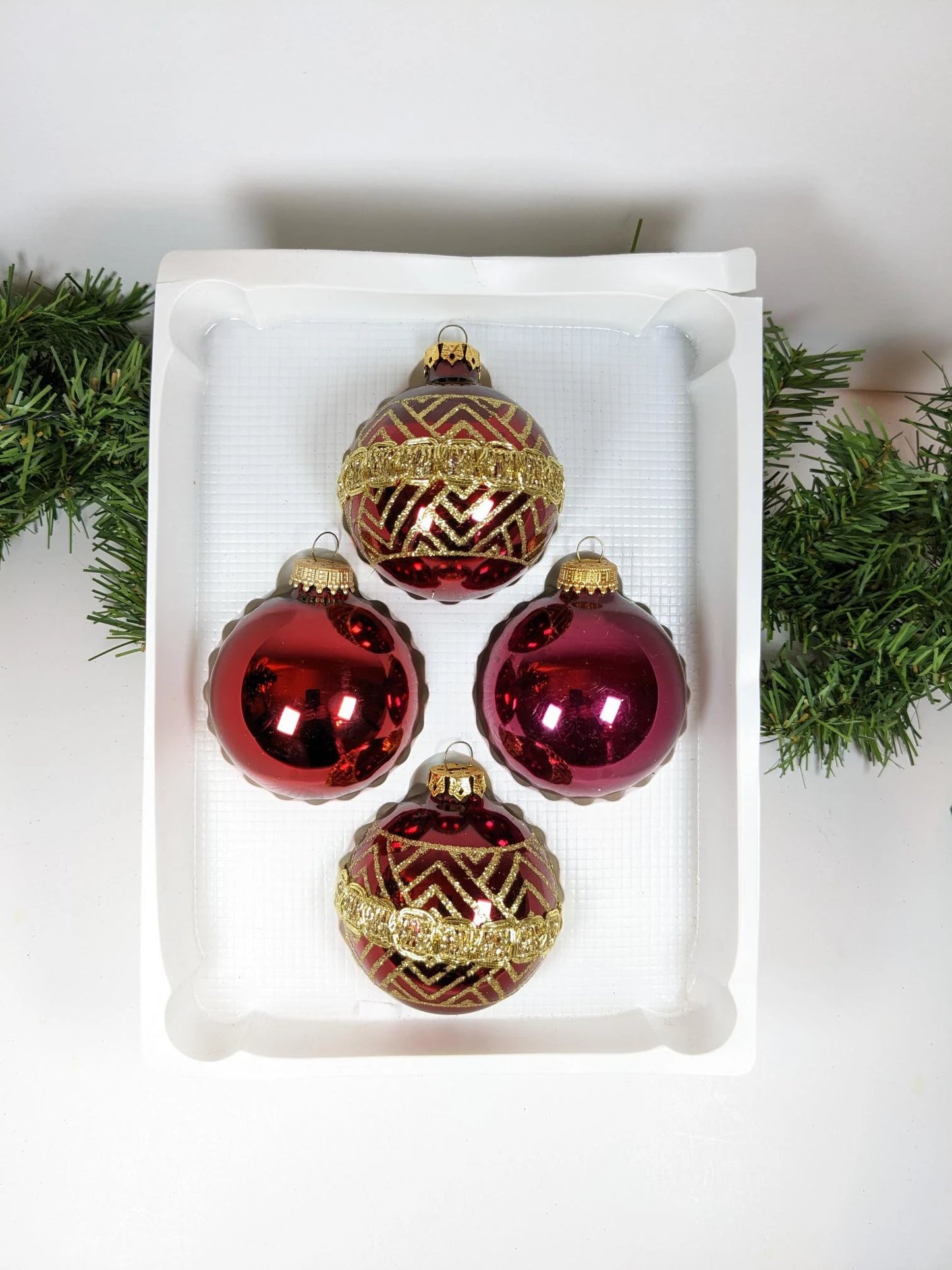 Vintage Victorian Red Christmas Ornaments