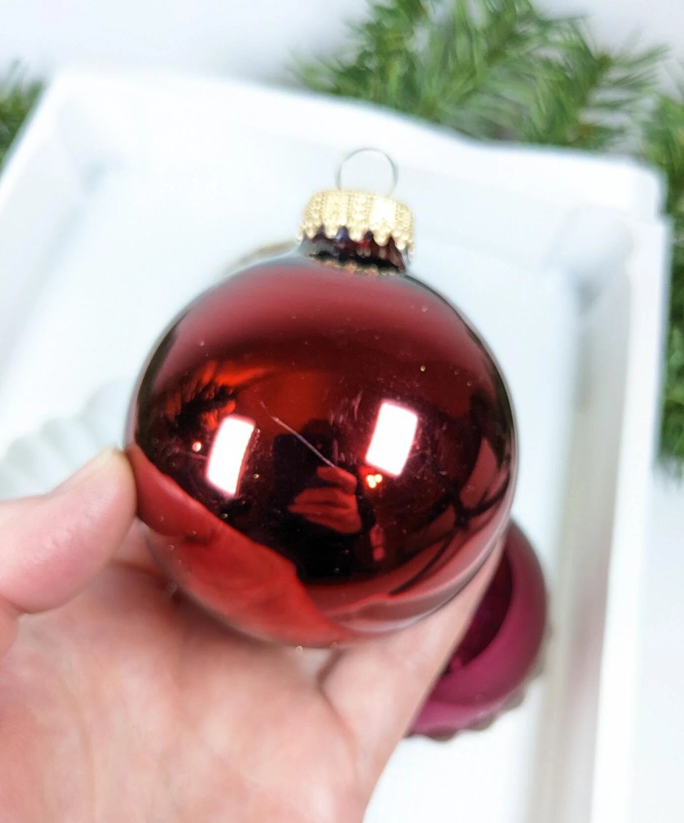 Vintage Victorian Red Christmas Ornaments