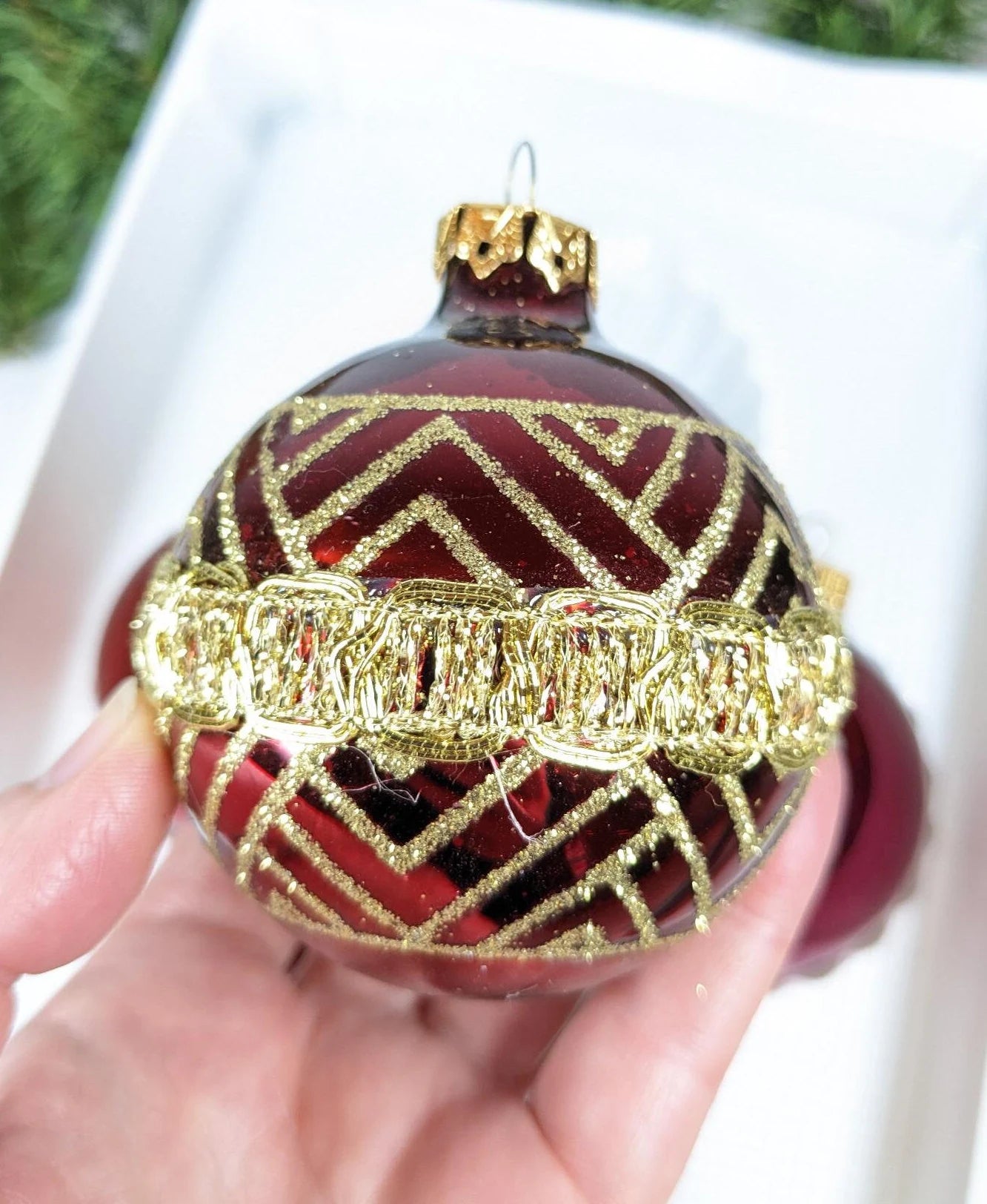 Vintage Victorian Red Christmas Ornaments