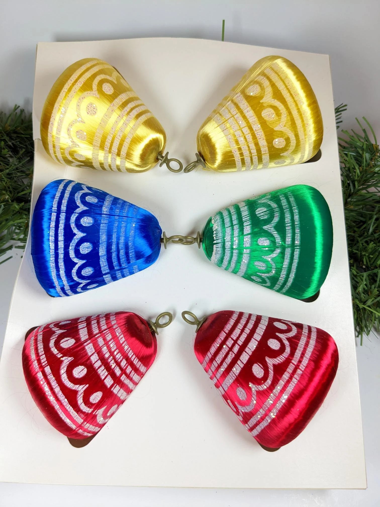 Vintage 1960's Satin Bell Christmas Ornaments