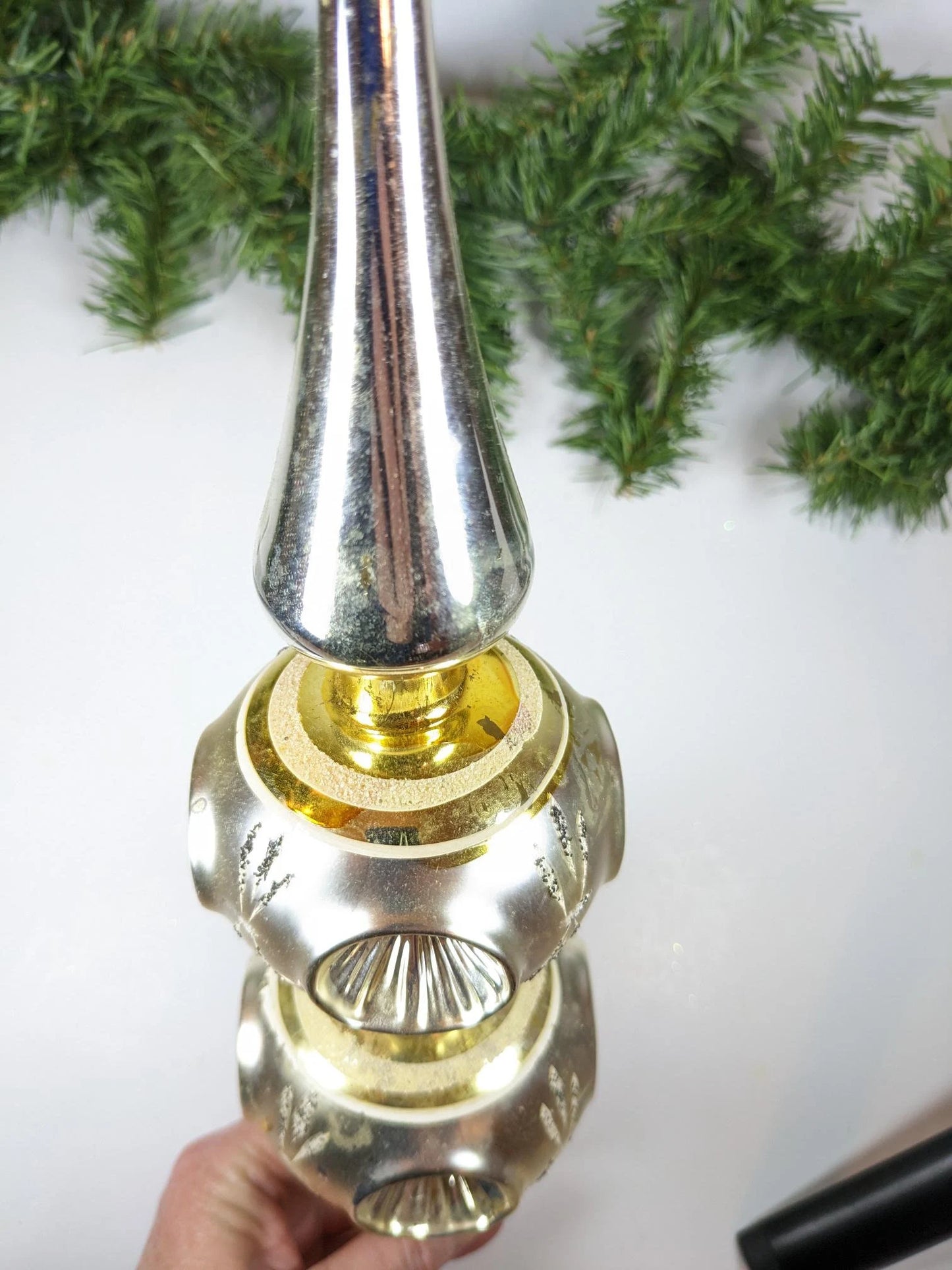 Vintage Reflector Glass Christmas Tree Topper