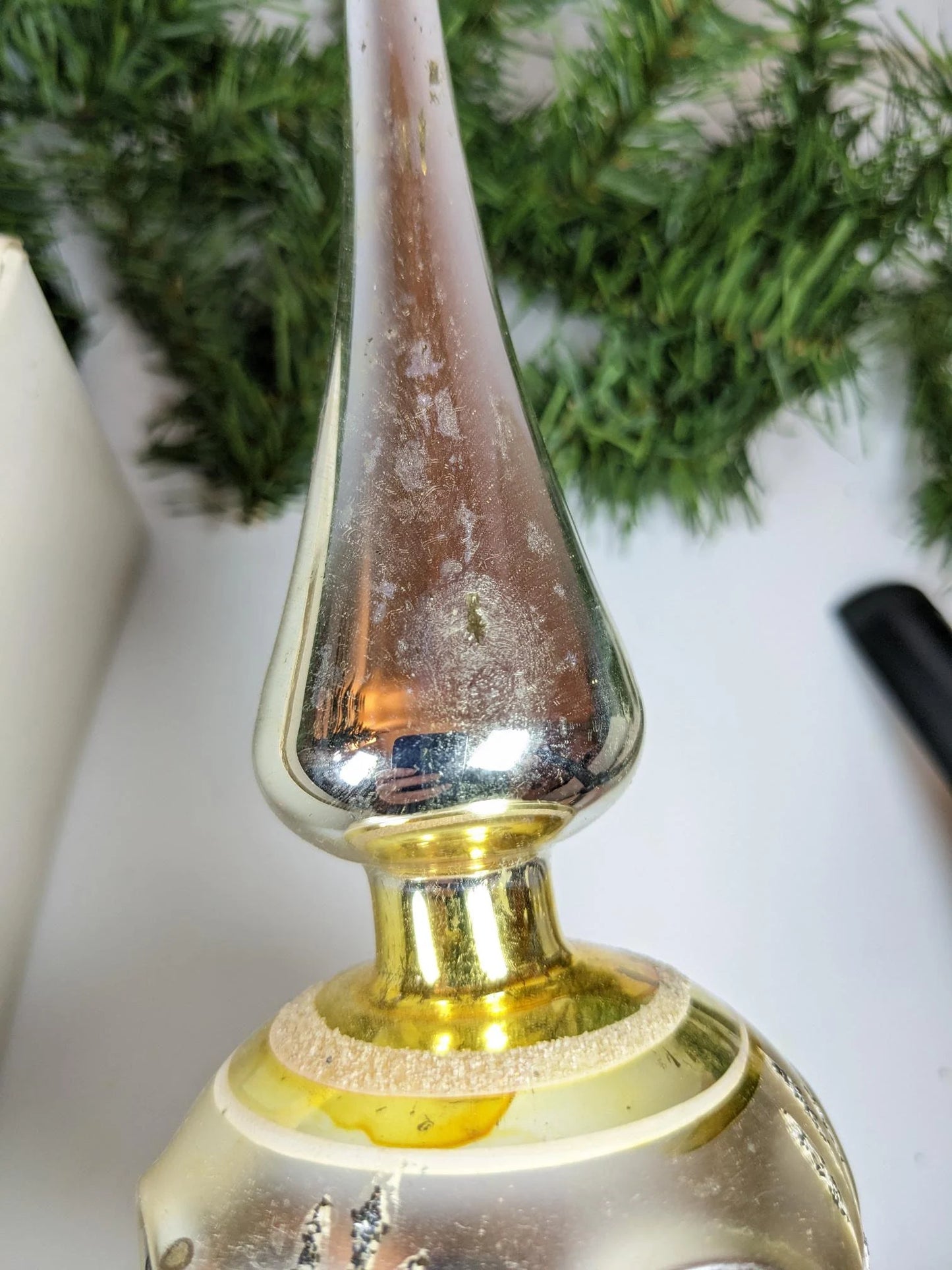 Vintage Reflector Glass Christmas Tree Topper