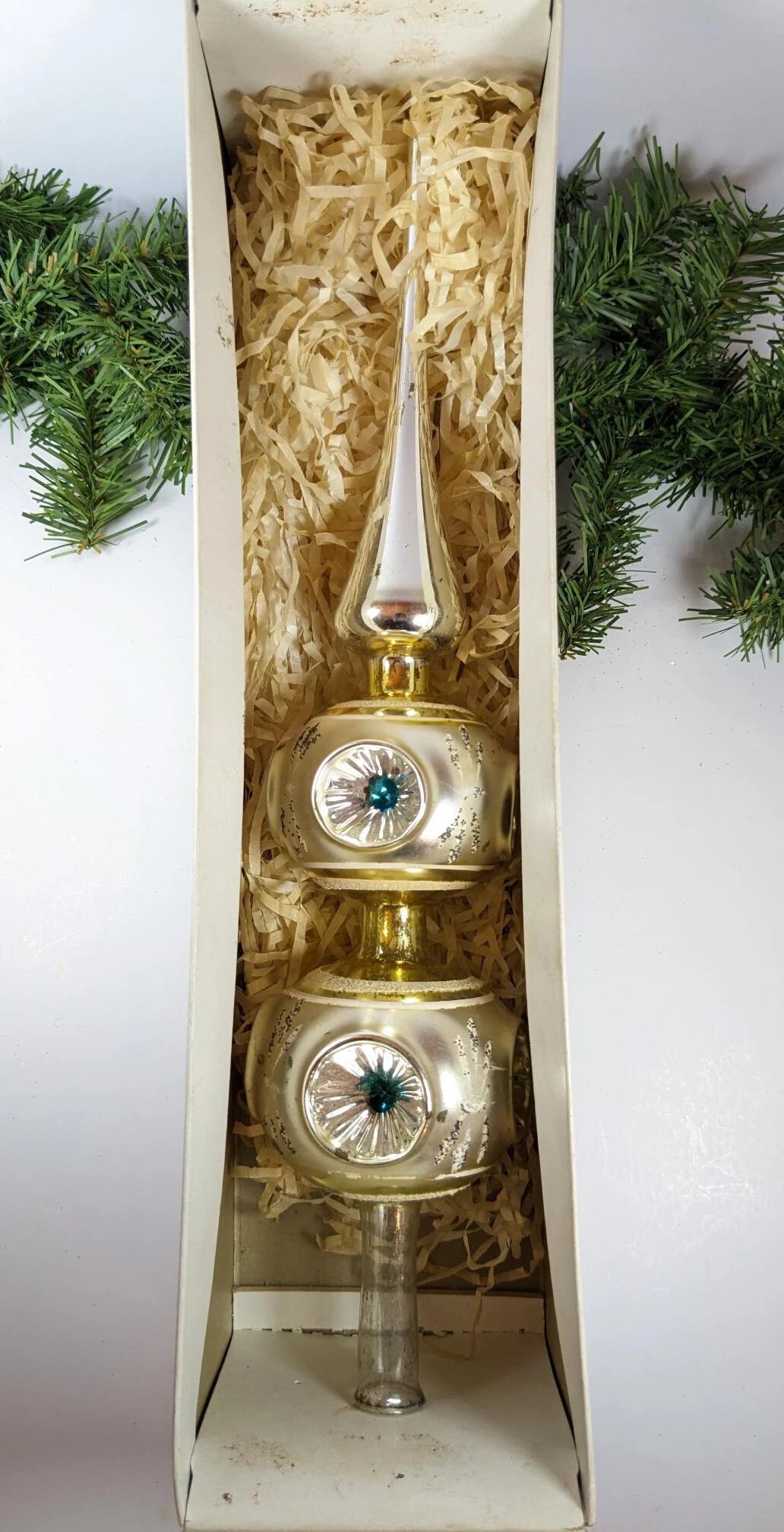 Vintage Reflector Glass Christmas Tree Topper