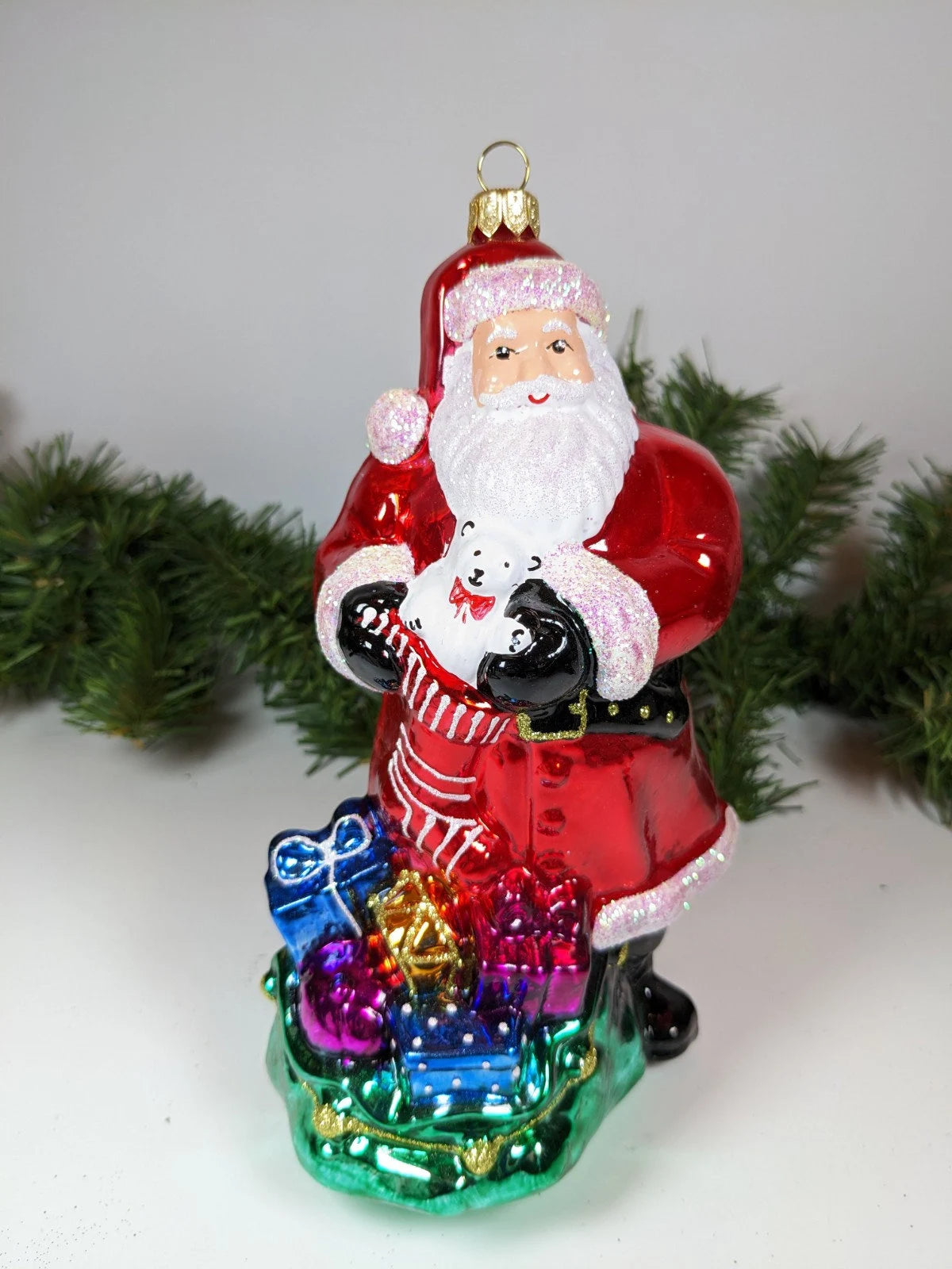 Santa with Gifts Christmas Ornament