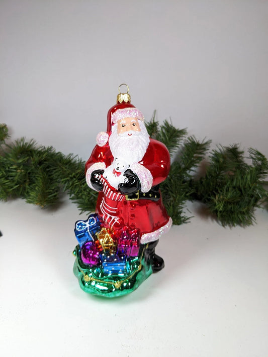 Santa with Gifts Christmas Ornament