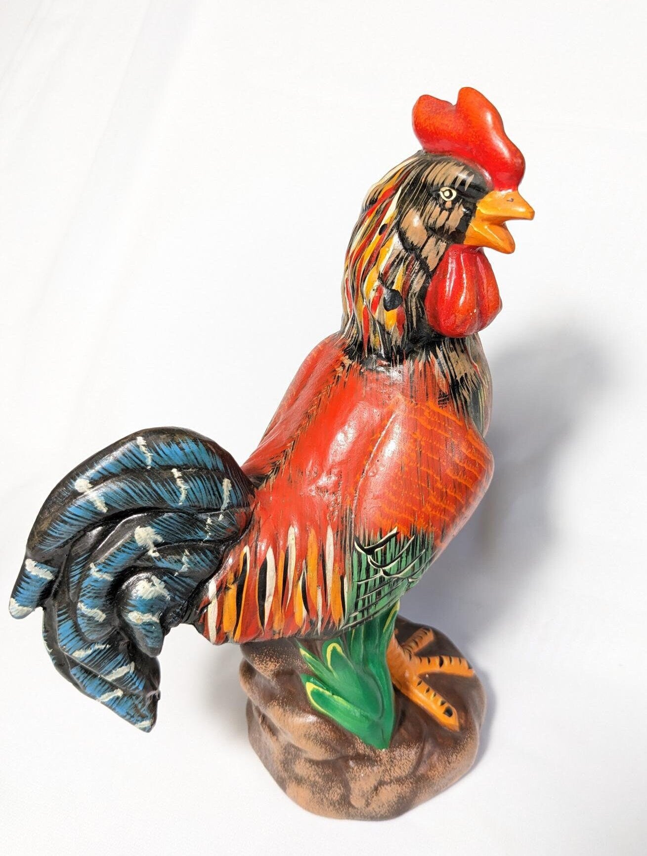 Crowing Rooster Figurine Statues