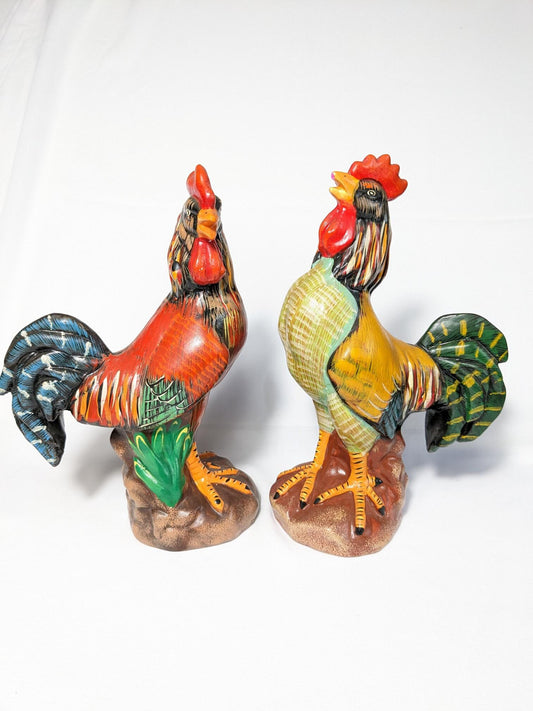 Crowing Rooster Figurine Statues