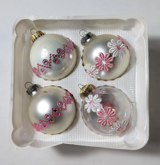 Pink Boho Christmas Ornament Set
