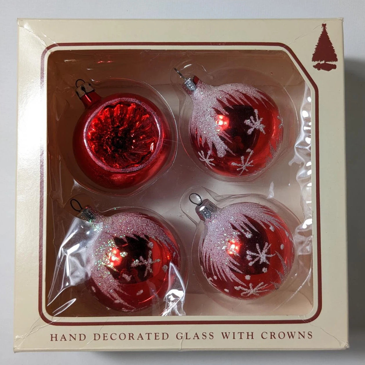 Red Glass Christmas Ornament Set