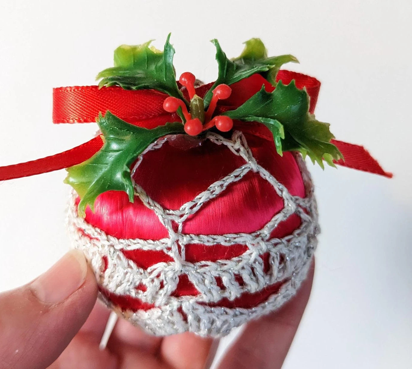 Crotchet Christmas Ornaments, Set Of 4