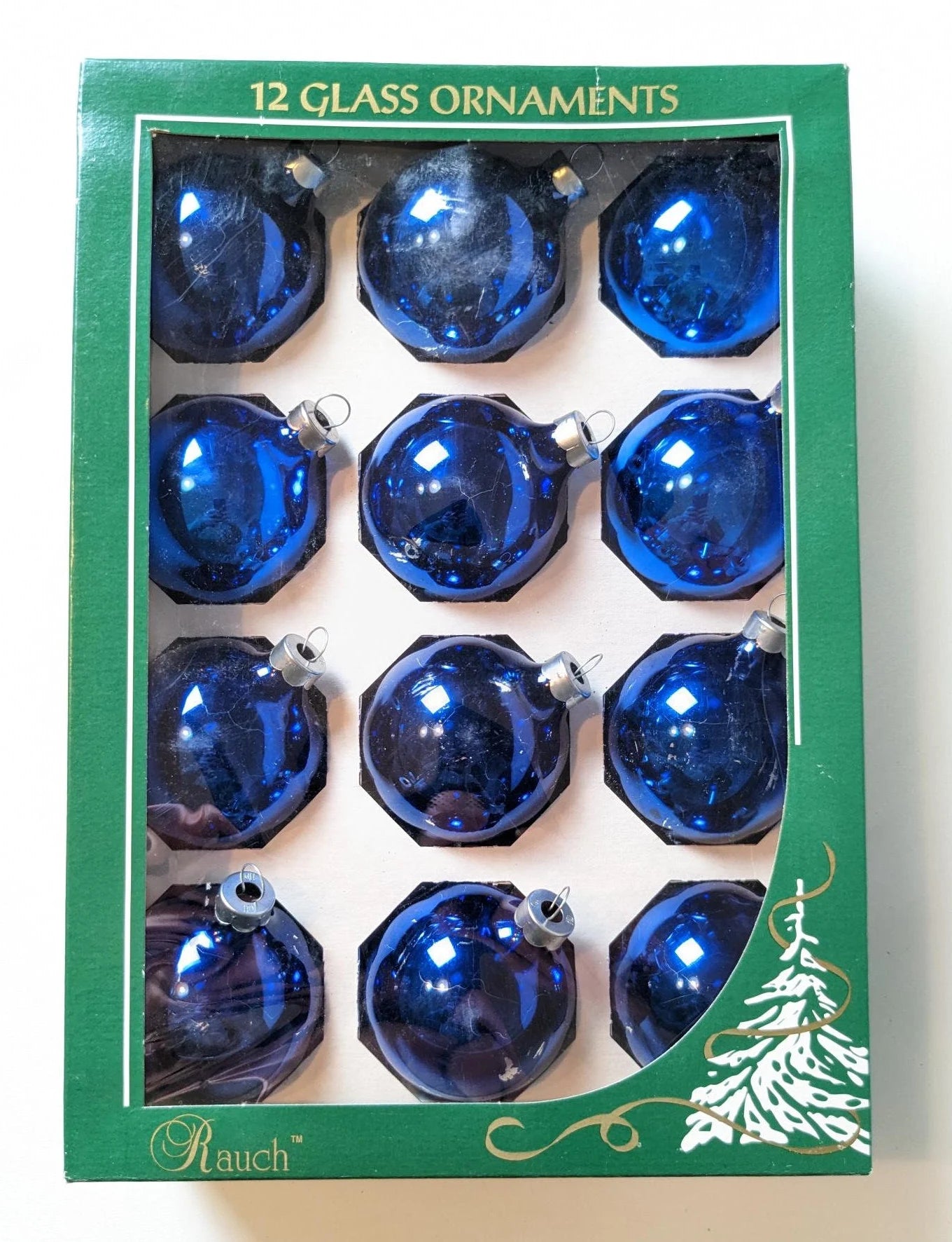 Vintage Blue Glass Christmas Ornaments