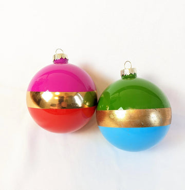 Vintage Set Of Large Glass Christmas Ornaments