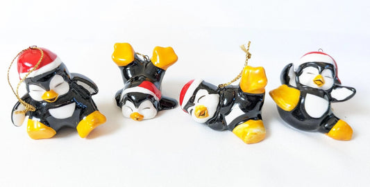 Playful Penguins Christmas Ornaments