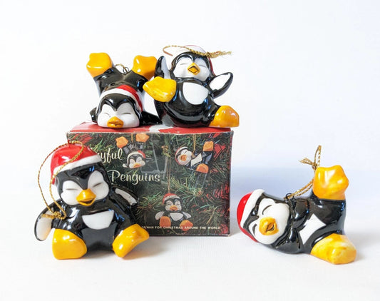 Playful Penguins Christmas Ornaments