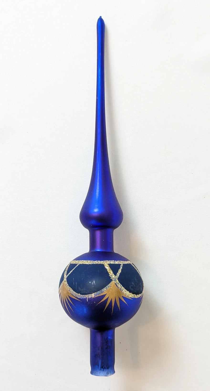 Purple Blue Finial Glass Christmas Tree Topper