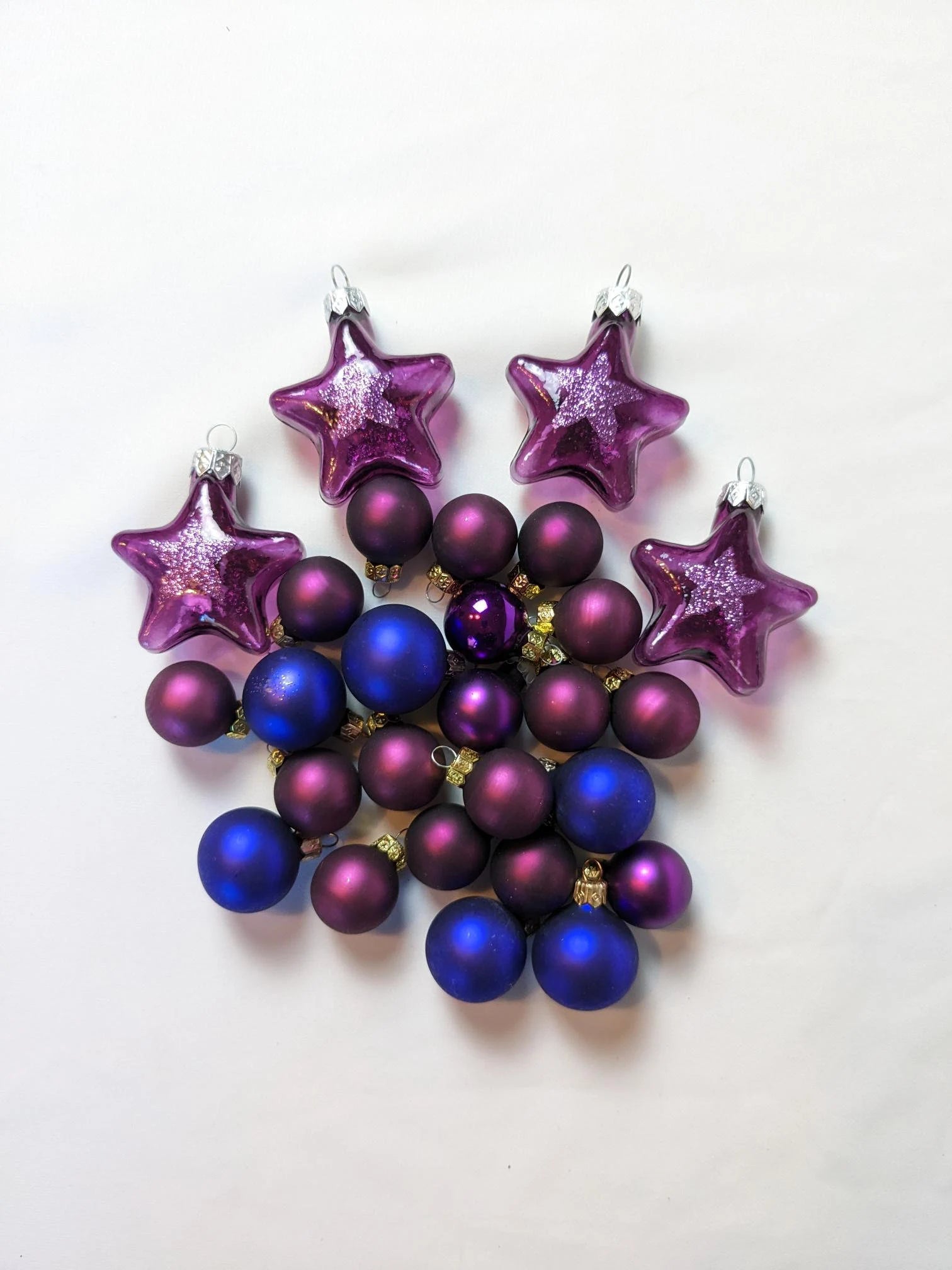 Purple Glass Christmas Ornament Set