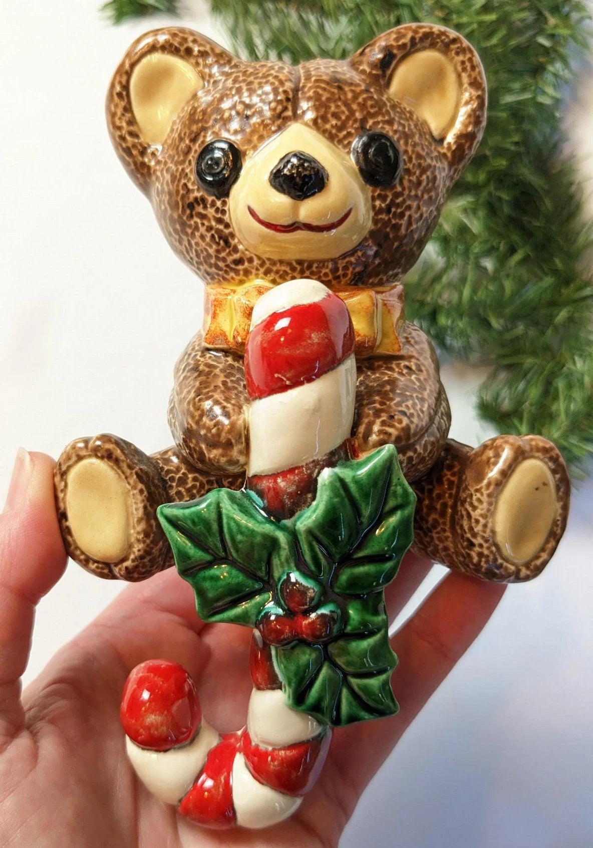 Vintage Teddy Bear Christmas Stocking Holder