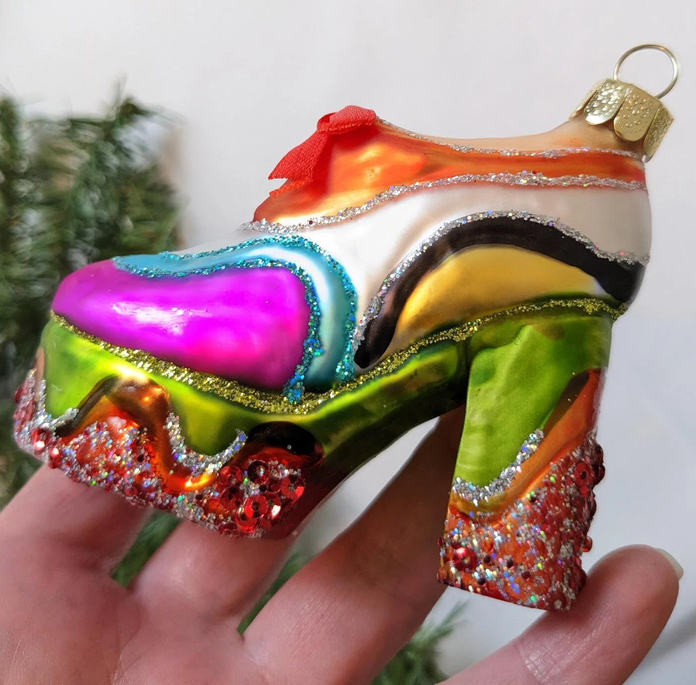 Psychedelic Platform Groovy Shoe Christmas Ornament