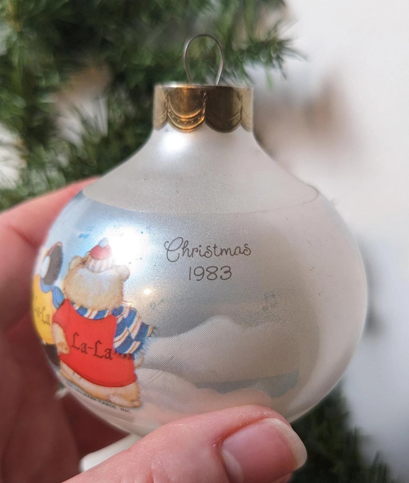 Vintage Shirt Tales Glass Teardrop Christmas Ornament