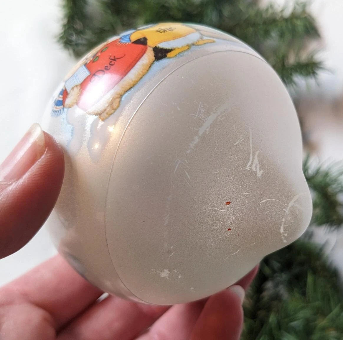 Vintage Shirt Tales Glass Teardrop Christmas Ornament