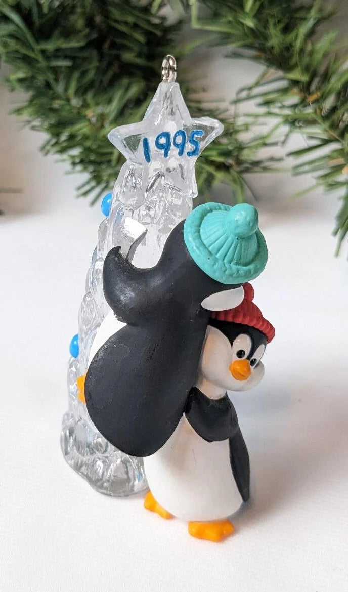 Vintage Friendly Boost Penguin Christmas Ornament