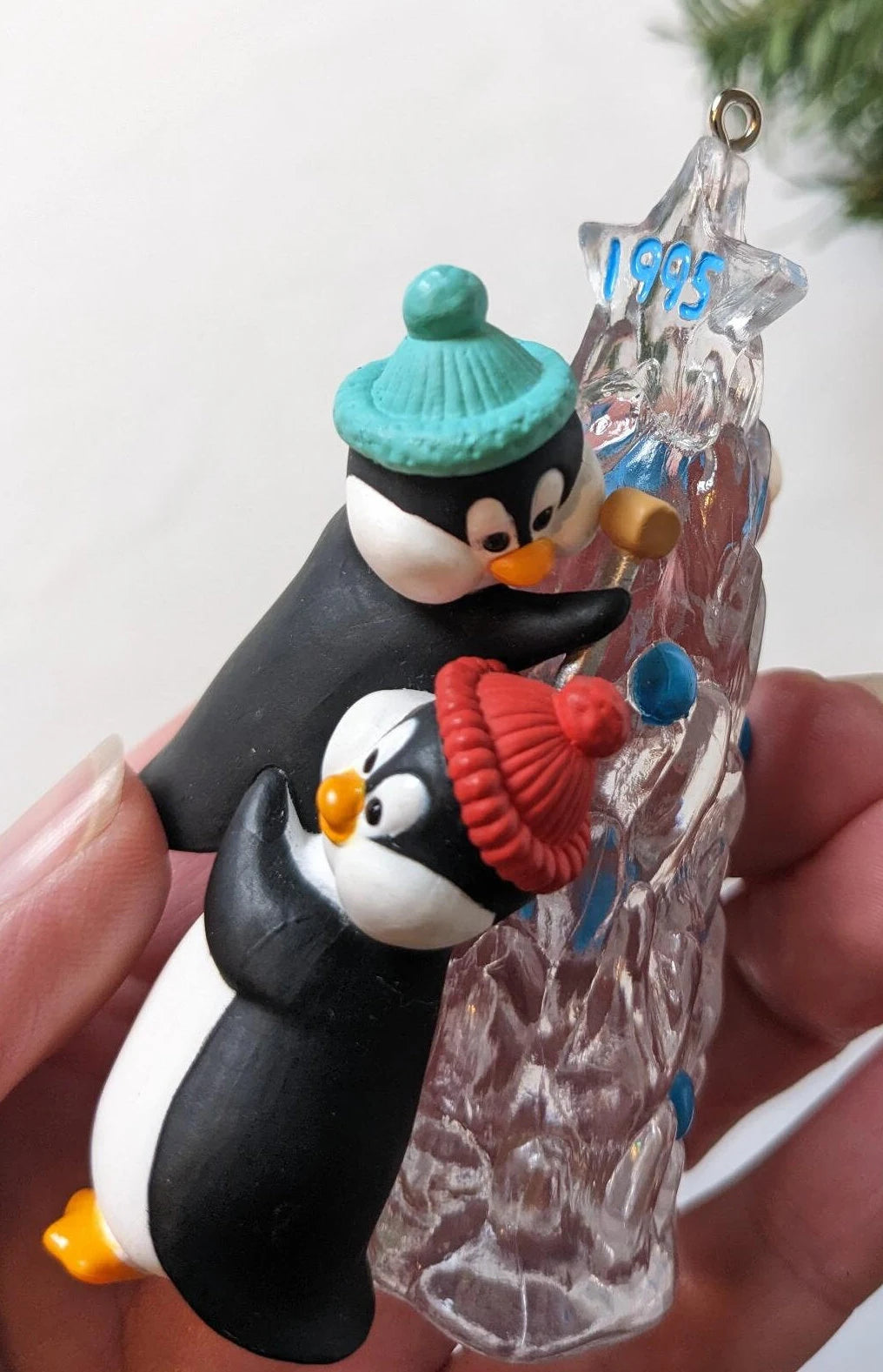 Vintage Friendly Boost Penguin Christmas Ornament