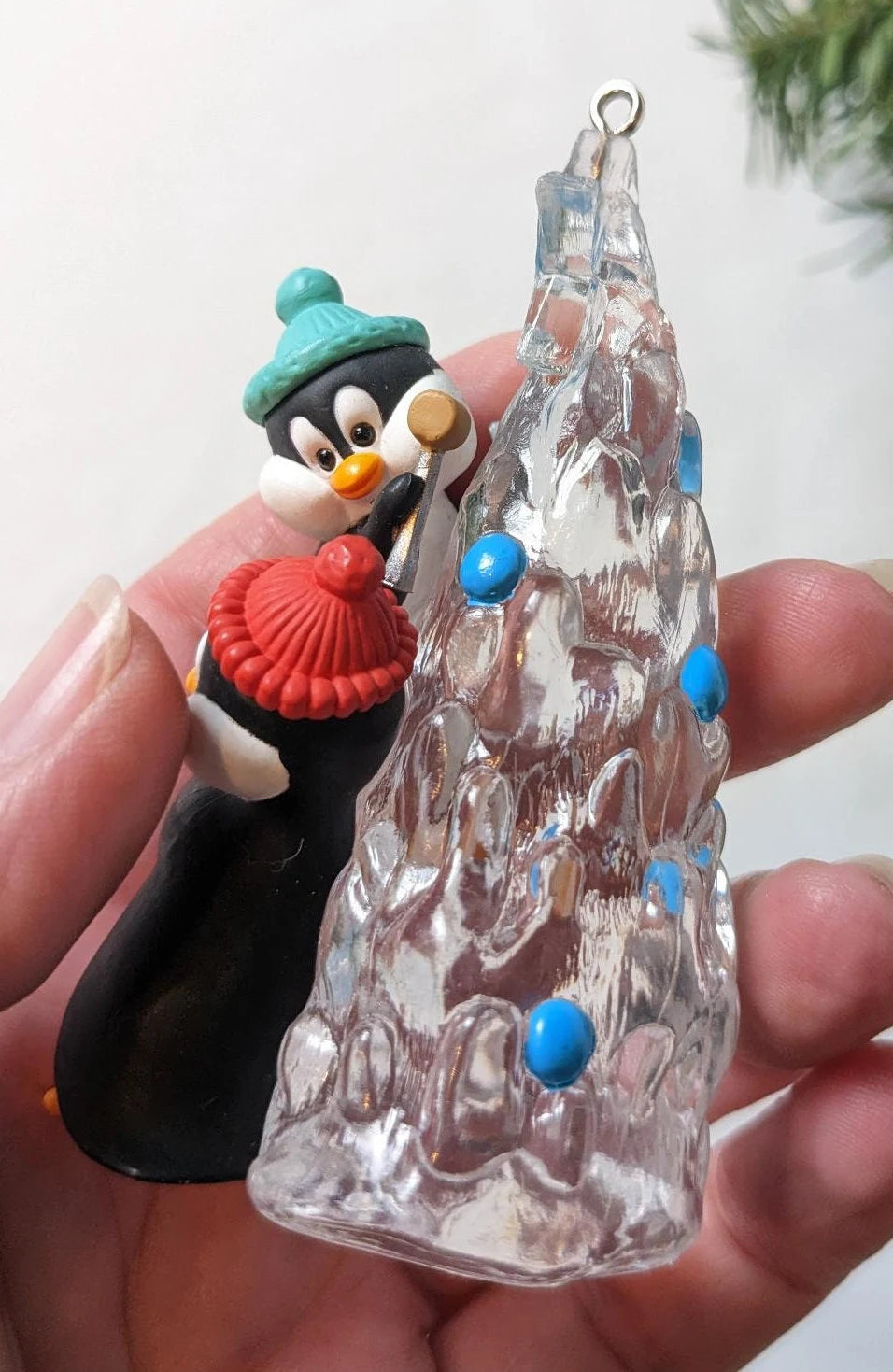 Vintage Friendly Boost Penguin Christmas Ornament